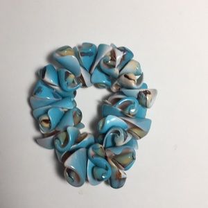 Shell bracelet Blue pink stretch band